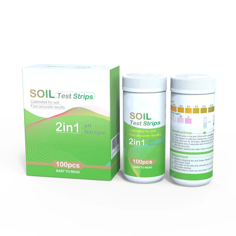 Soil Ph Nitrogen Nitrate Testing Kit for Garden and Home Farm Plants with PH Soil test strips