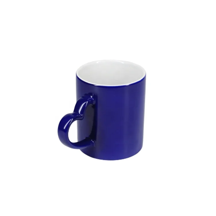 Sublimation photo color changing mug with heart shaped handle Frosted Magic Cup
