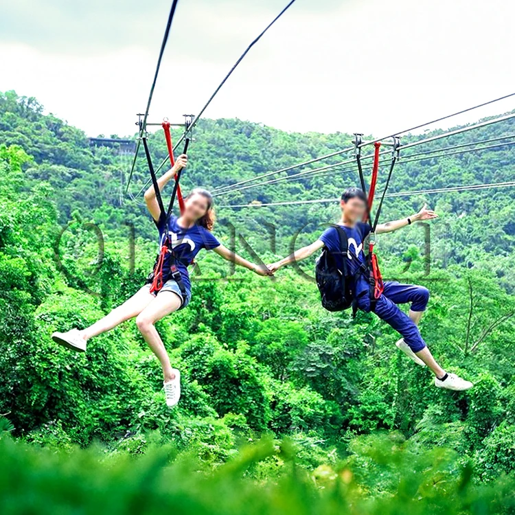 Extreme Rides Fairground Attraction Adventure Zip Line Roller Coaster Manufacturer Zip Line Cable For Adults