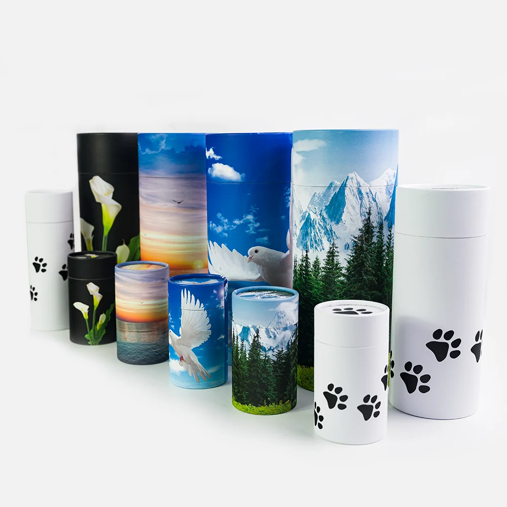 Eco Friendly Biodegradable Paper Scattering Tubes Bio Cremation Urns for Pet Ashes