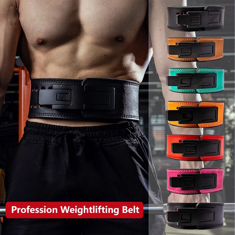 Gym Fitness Custom Logo High Quality Leather Weightlifting Buckle Belt 10mm Powerlifing Lever Belt For Men