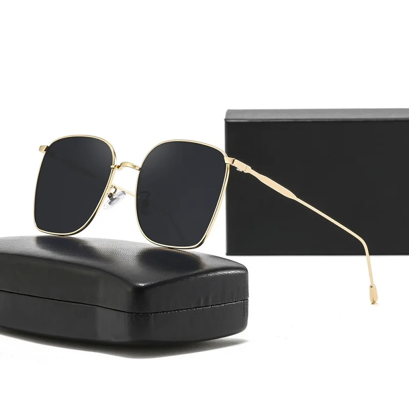 Wholesale Fashion Black Women/Men Sunglasses, Promotion Gift Metal Frame Glasses, Sun Glasses with Large Frame