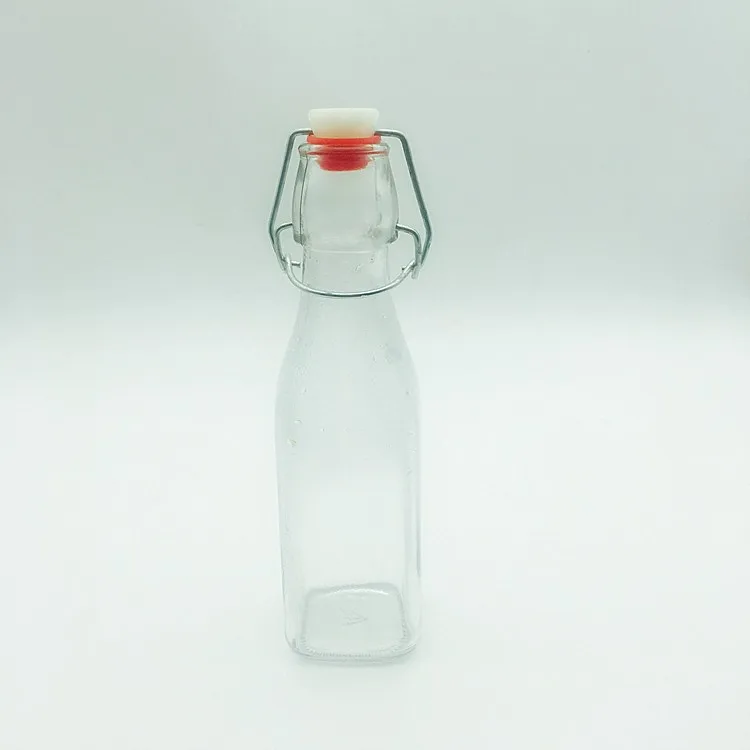 Clear swing top glass bottles 250ml for beer, water, kombucha tea