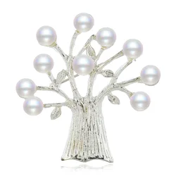 Wholesale  Exquisite Imitation Pearl life treen Brooch Pins for women