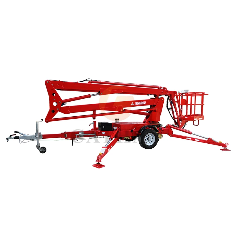 CE ISO 10~20m telescopic electric diesel mini outdoor truck mounted aerial work platform with automatic bucket leveling