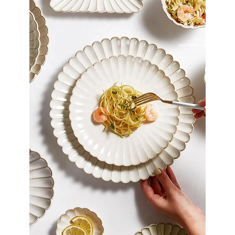 Bowl and Plate Set Home Breakfast Plate Japanese Steak Plate  Creative  Single Dishes