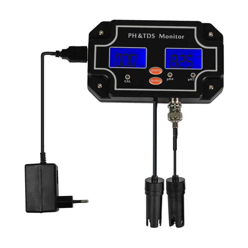 
PH/TDS-2683 Waterproof Dual Display Water Quality Tester Replaceable PH Probe 2 in 1 Online PH TDS Monitor Meter 
