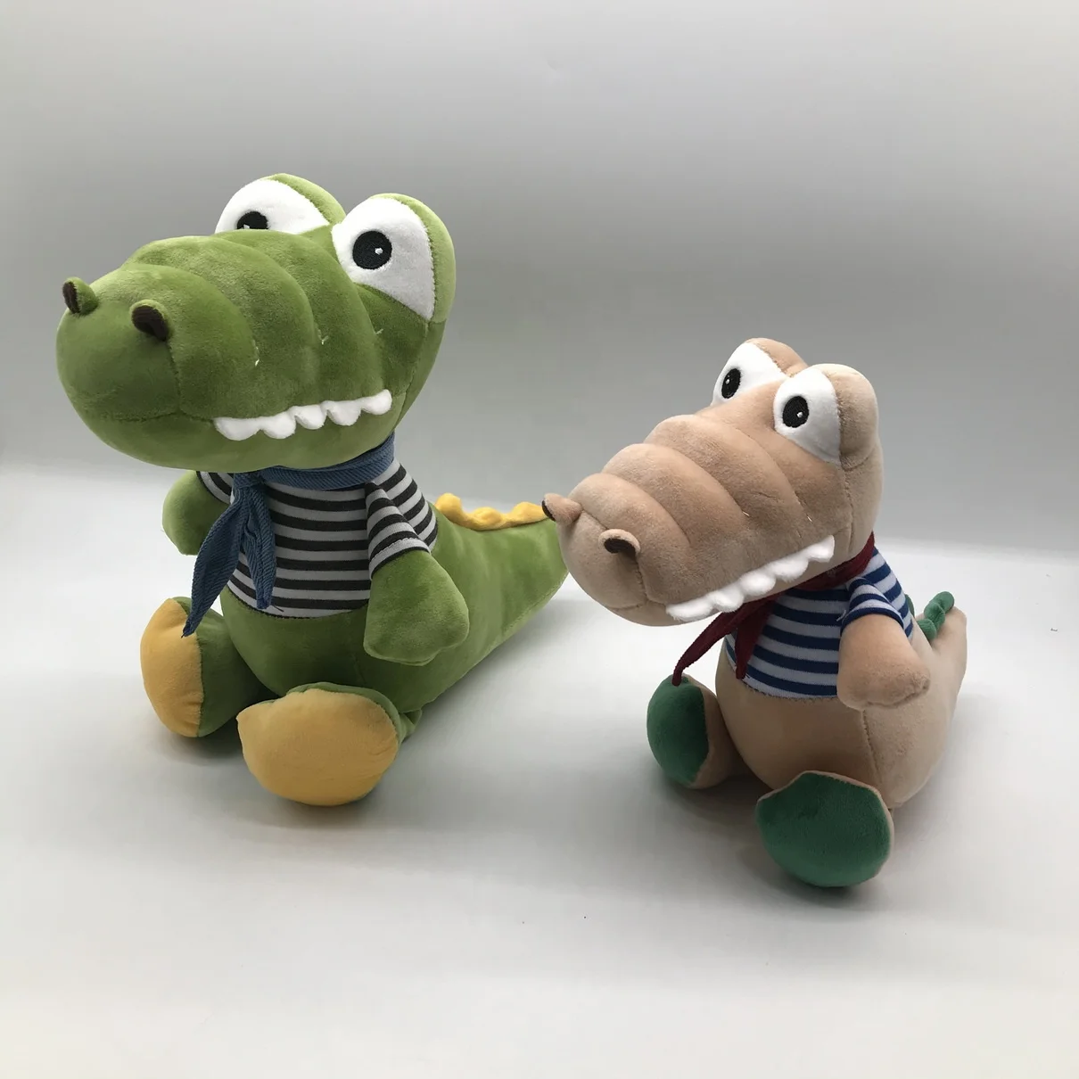 Soft plush green crocodile toys