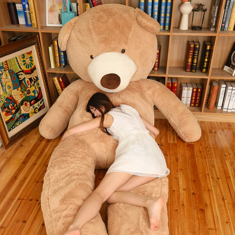 Low order high quality girl plush teddy bear as comfortable pillow Brown/White/plush toy huge teddy bear leather shell Big Bear