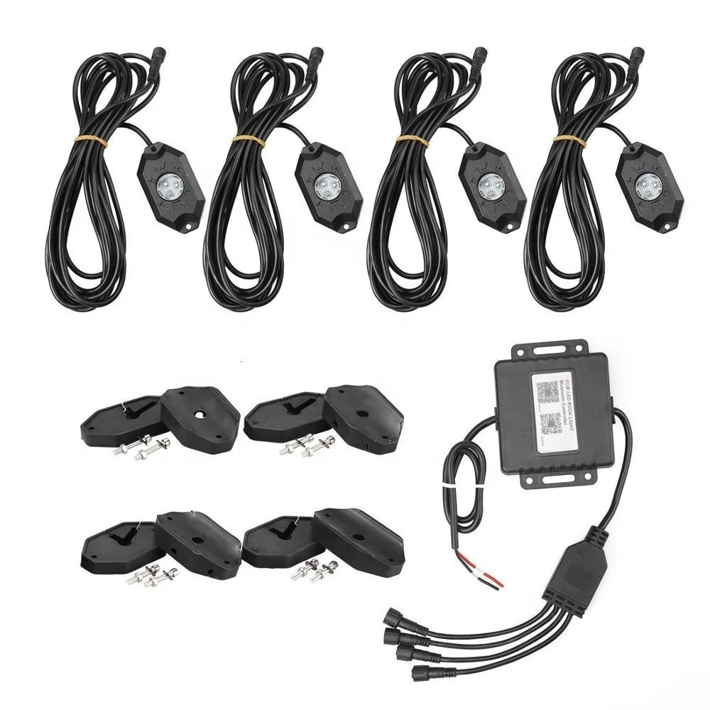Лидер продаж, 4 шт. rgb Освещение rock для jeep APP control, 9 Вт, внедорожный светодиодный светильник rock
