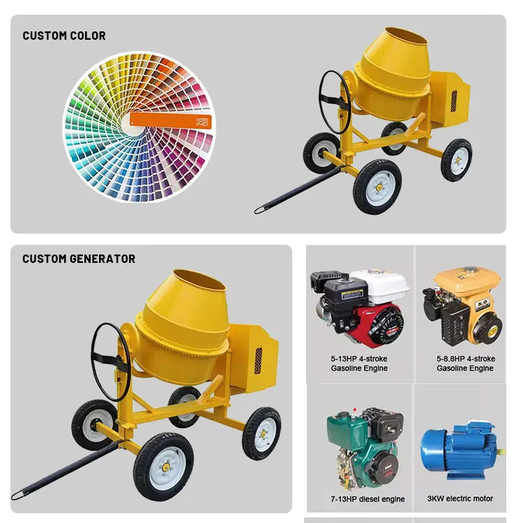Machine 2 Bag Specifications Yards 18hp Diesel Powered Small 50l Mini New Concrete Mixer With Boom Pump