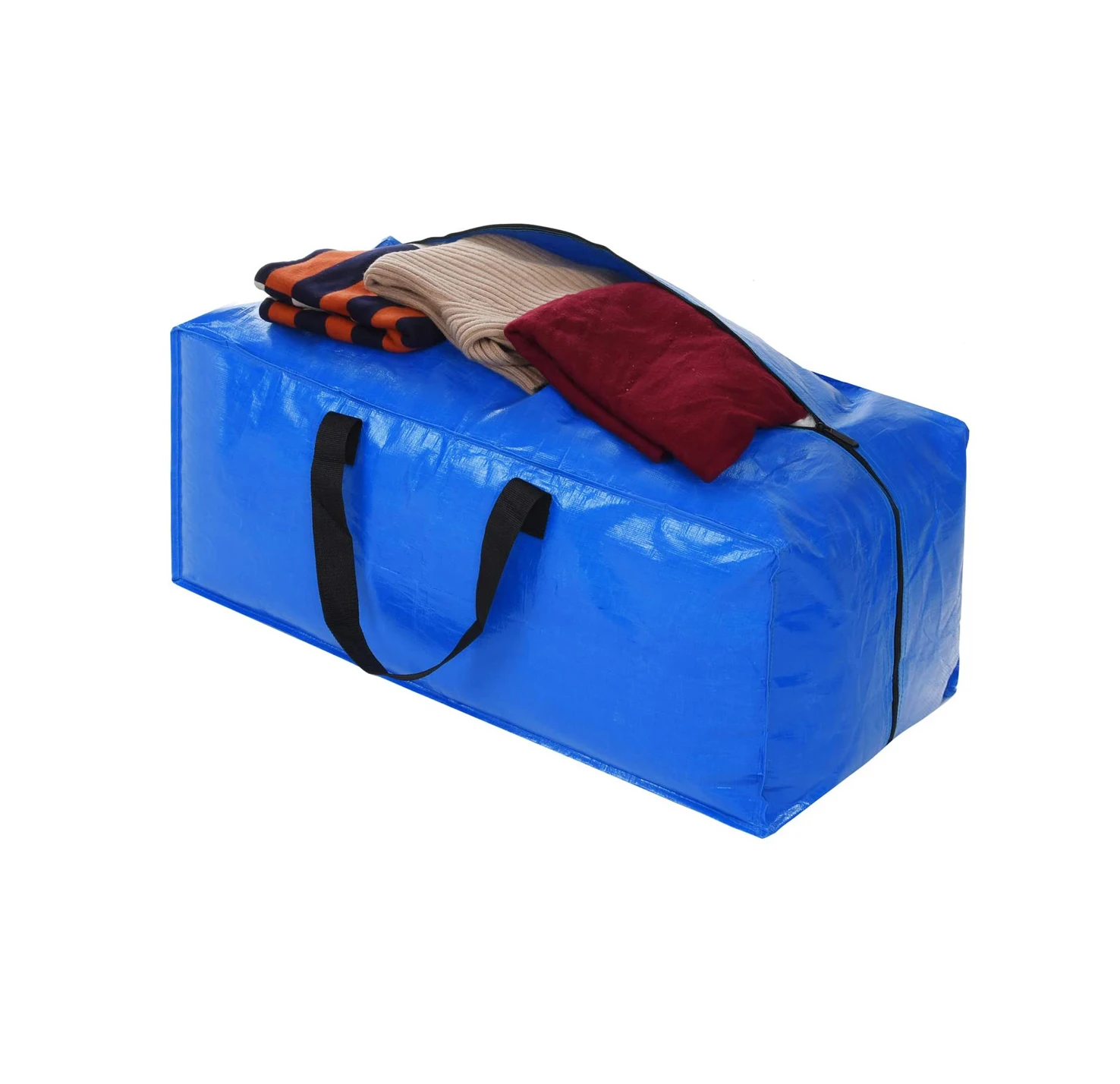 Сверхмощные сверхбольшие мешки для хранения Ruthbag синие движущиеся сумки-тоуты с молниями одежды одеяла общежития колледжа подвижная
