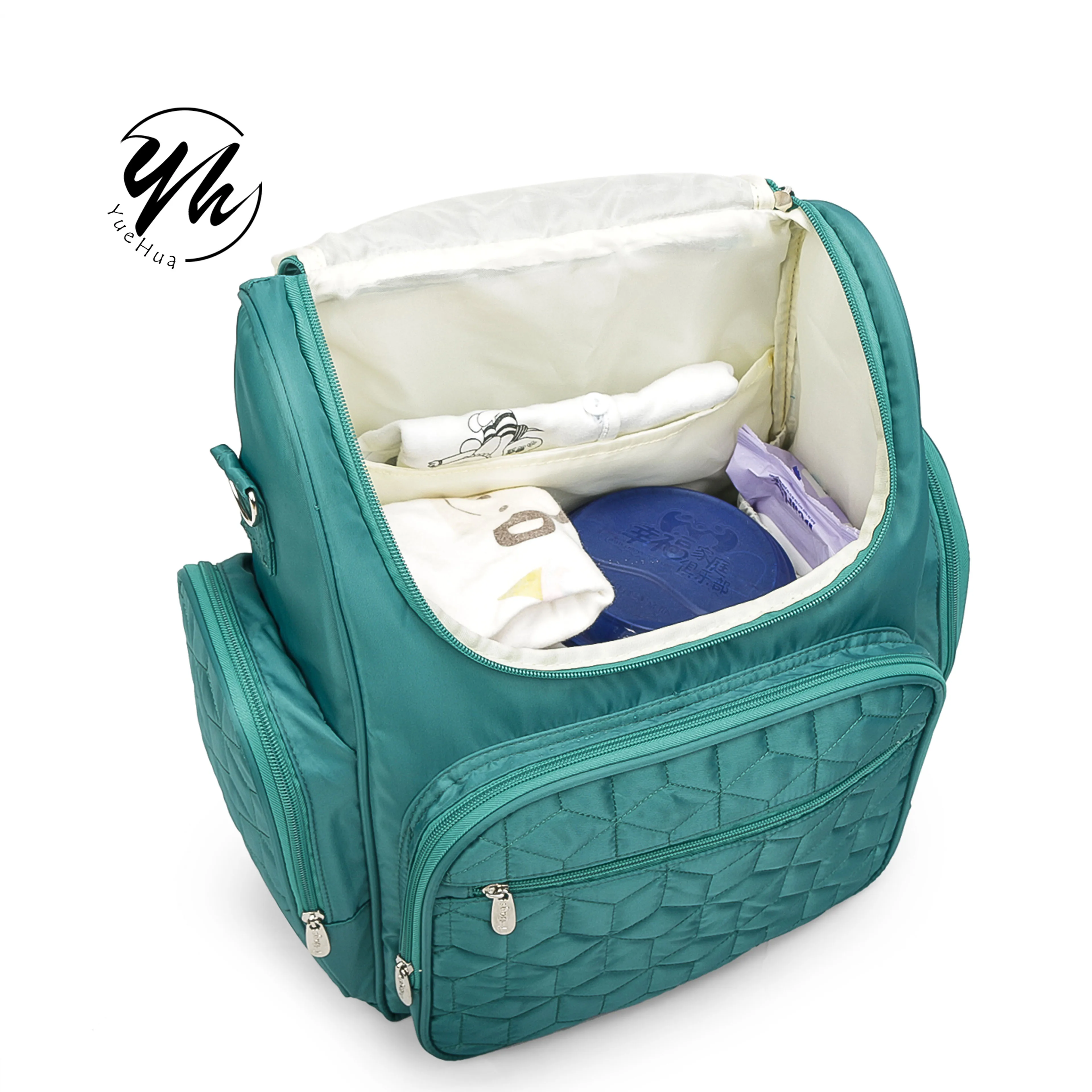 2021 New arrival function design line pattern fashion baby travel diaper mummy bag
