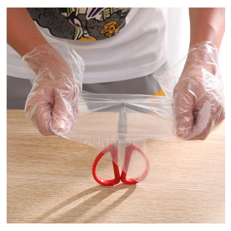 HDPE Poly Civilian Clear Food Grade&CE Certified Transparent Kitchen Food Disposable Gloves