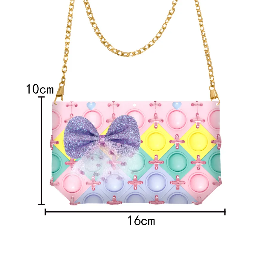 New Autism Women Shoulder Poping Push Pop Bubble Fidget Unicorn Handbags Pencil Bags Messenger Cat bag Pop Fidget Bag Toys