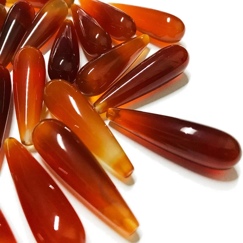 Red agate stone drops carnelian drop beads with hole
