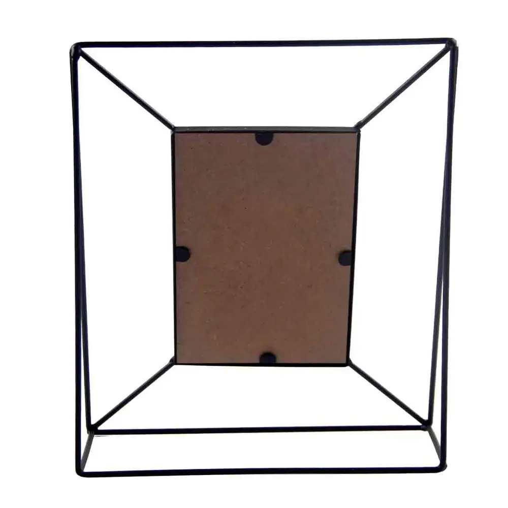 Cheap price black iron wire metal rectangle decoration table picture photo frame for home decor