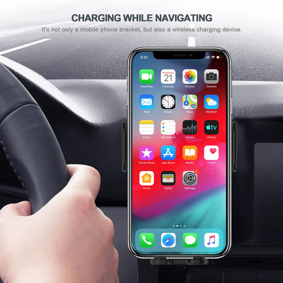 Max 15W Automatic Clamping Fast Charging Mobile Wireless Charger Air Vent Dashboard Qi Car Wireless Charger Holder