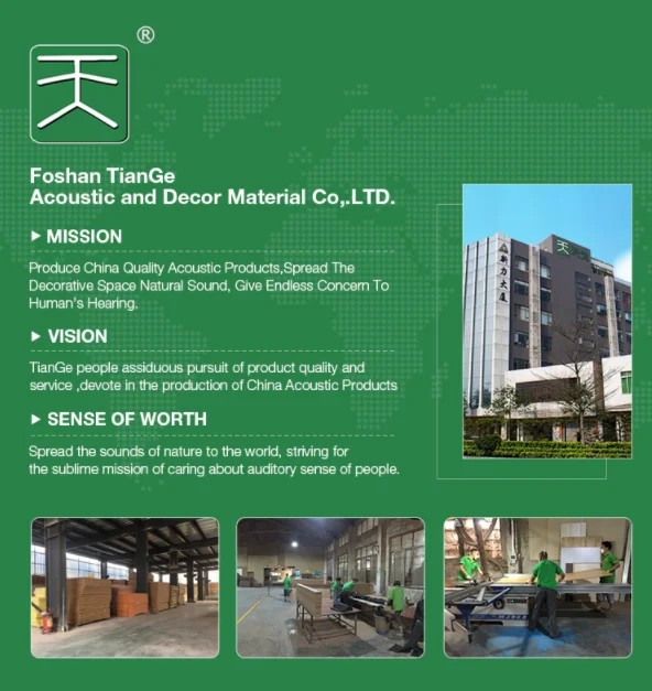 TianGe Factory Conference Room wall decor anti-fire eco friendly sound absorbing wood wool acoustic panels
