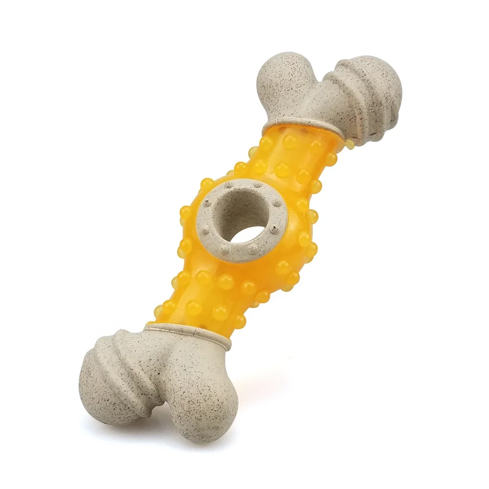 Safe and eco-friendly  material dog bone shape toy teeth cleaning dog chew toy