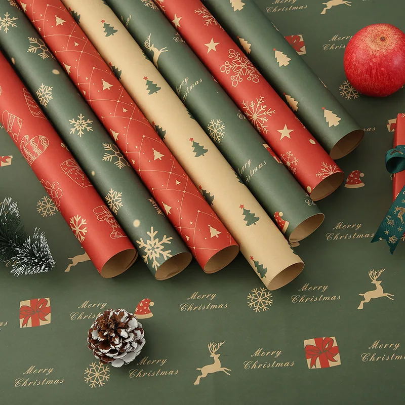 Hot sales Christmas new year packaging paper gift wrapping paper roll