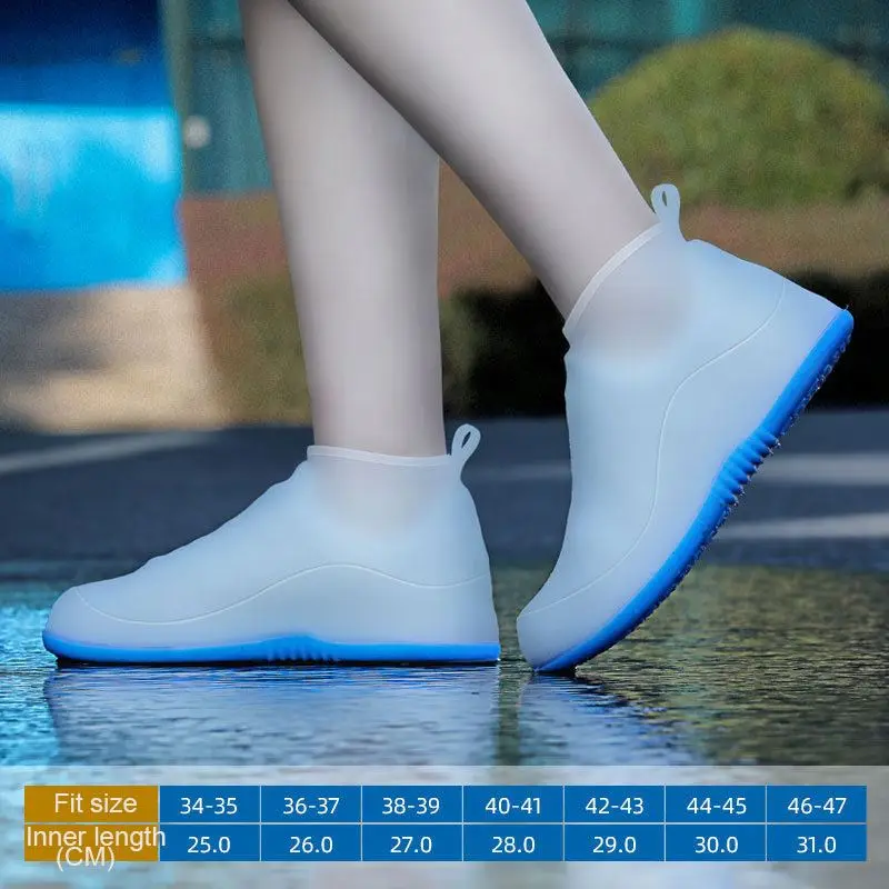 Rain Boots Waterproof TPE Rubber Boots Non-slip Water Shoes Rainy Day Men and Women Children Shoe Covers