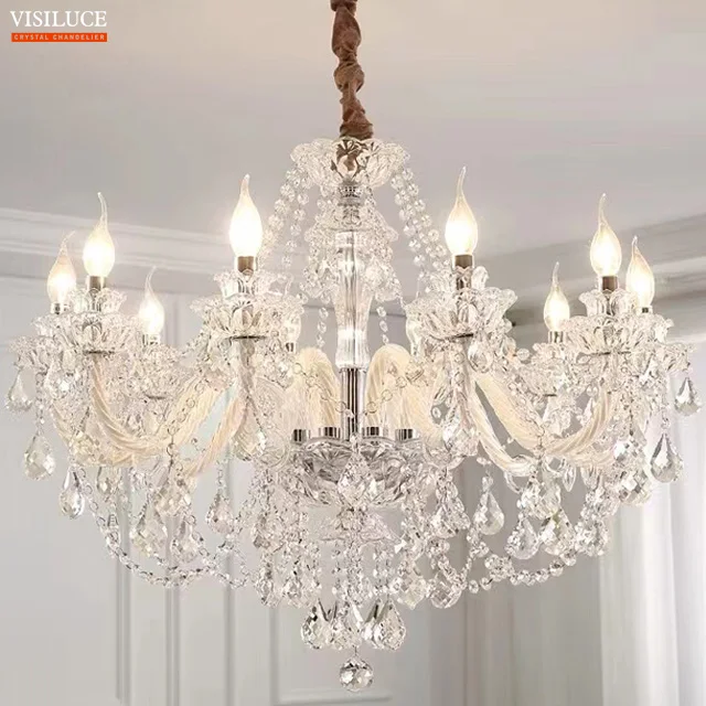 modern Luxury crystal chandelier pendant light glass hanging lamp living room Bedroom hotel decorative crystal chandelier lights