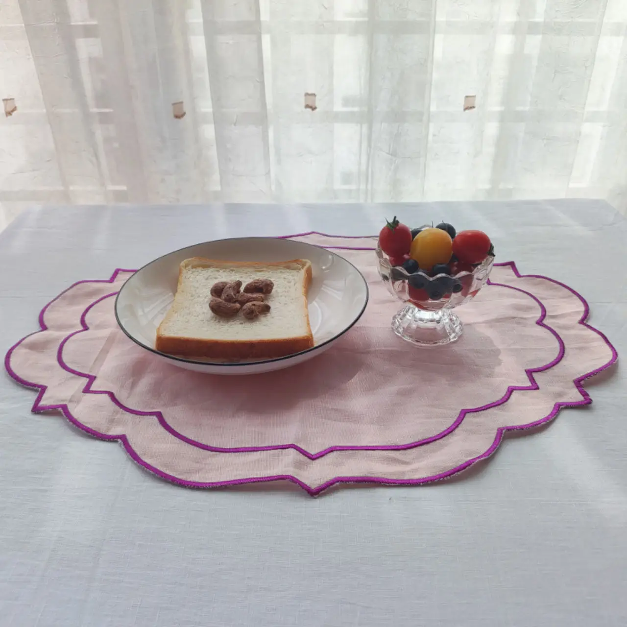 LY-Handmade Crepe Style Napkins 100% Linen Black Dinner Table Napkins for Home Airplane Dining Use