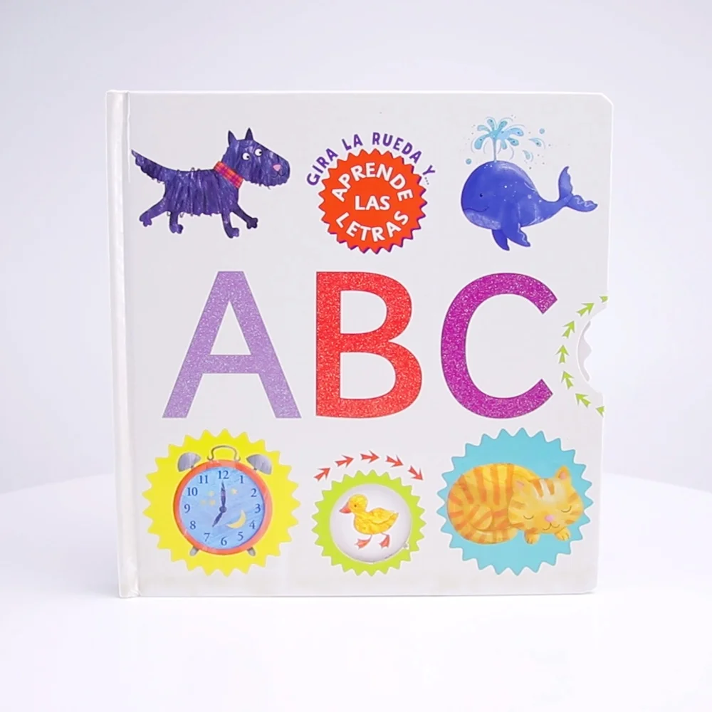 Custom Hardcover Mini Kids ABC Board Glitter Cover English Blank Babies Board Books Children Board Book Printing Service