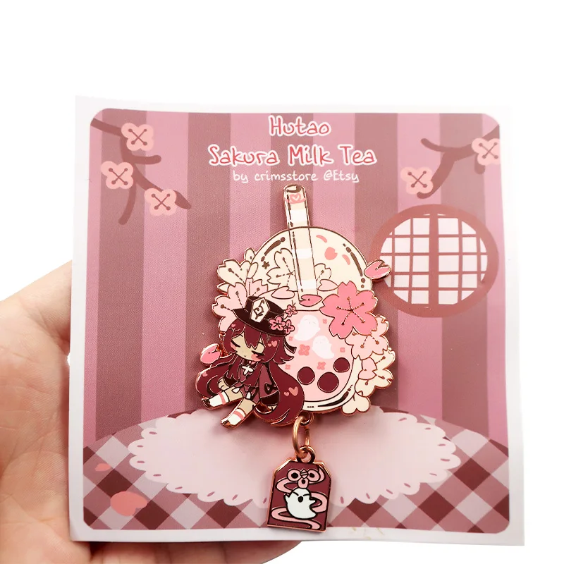 Wholesale soft hard enamel pins custom shape hat pins anime pins with chain manufacturers