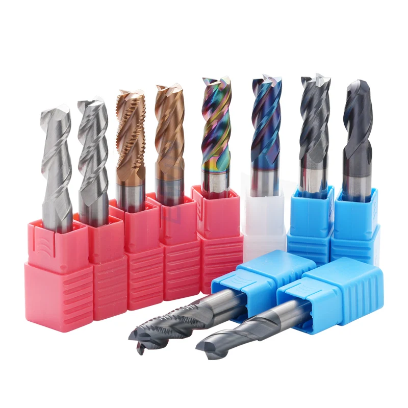 HRC 45 55 65 end mill 3mm shank 12mm d12 2flutes cnc 5/8 carbide DLC endmill for aluminium