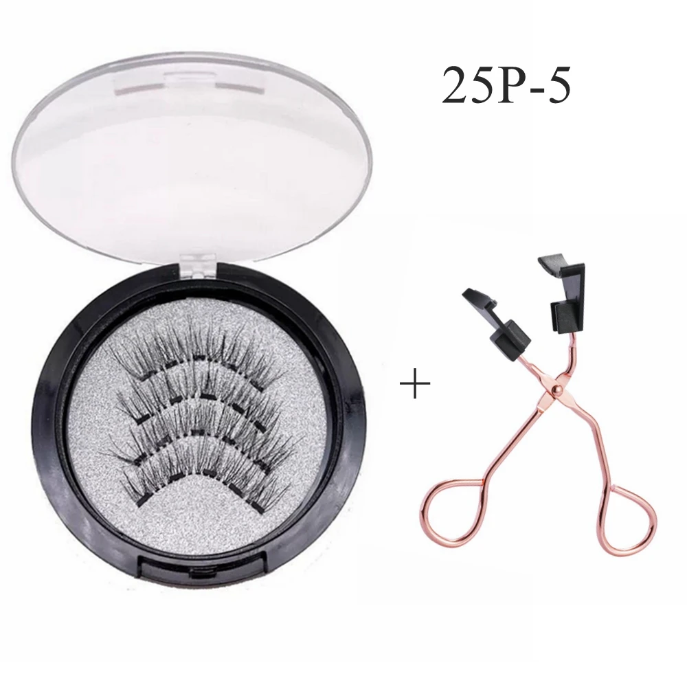 Customized Logo Magnetic Eyelashes 5 Magnets Mink Magnetic False Eyelashes Extension with Clip Kit,Natrual Faux Cils Magnetique