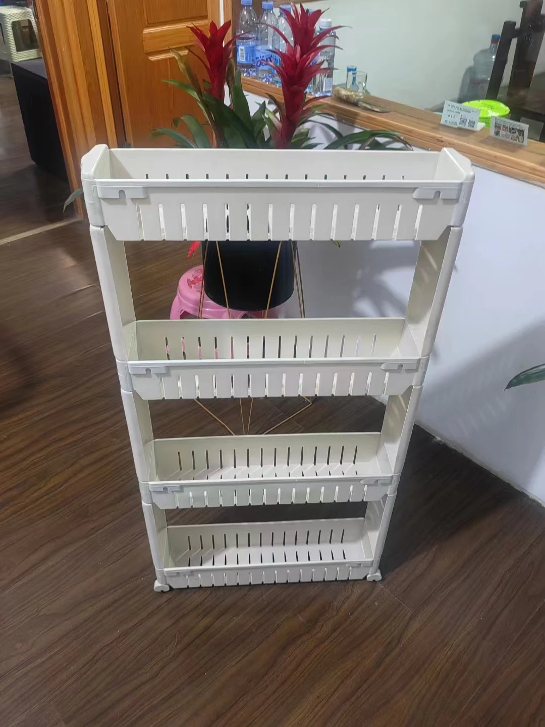 Rectangle Shape 4 Layers Hollowed Narrow Storage Rack Used Mould Second Hand Plastic PP Injection Mold