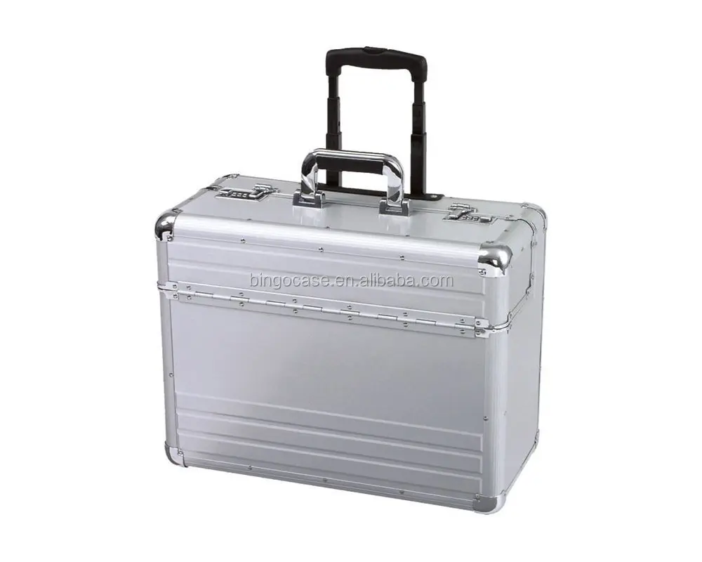 Professional Aluminium Trolley Pilot Case Trolley Briefcase