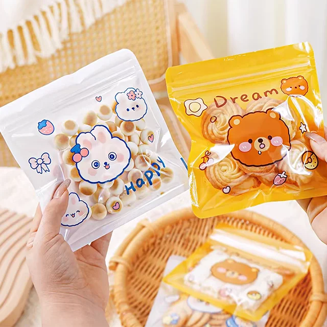 Custom Printing  3 Side Seal Sachet Pouch Ziplock Plastic Heatseal Edible Mylar Candy Biscutes Cookies Snack Food Packing Bag