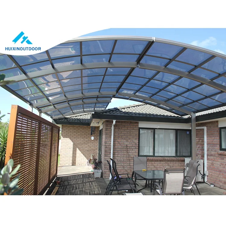 Blue Roofing Polycarbonate Sun System Garage Car Outside Child Cantilever High Quality Folding Carport