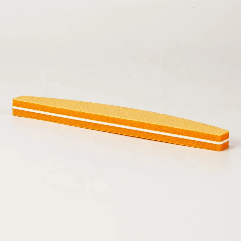 China Manufacture Half Moon Square Private Label Wholesale Nail Filer Sponge File Buffer Custom Logo 180/180 100/180