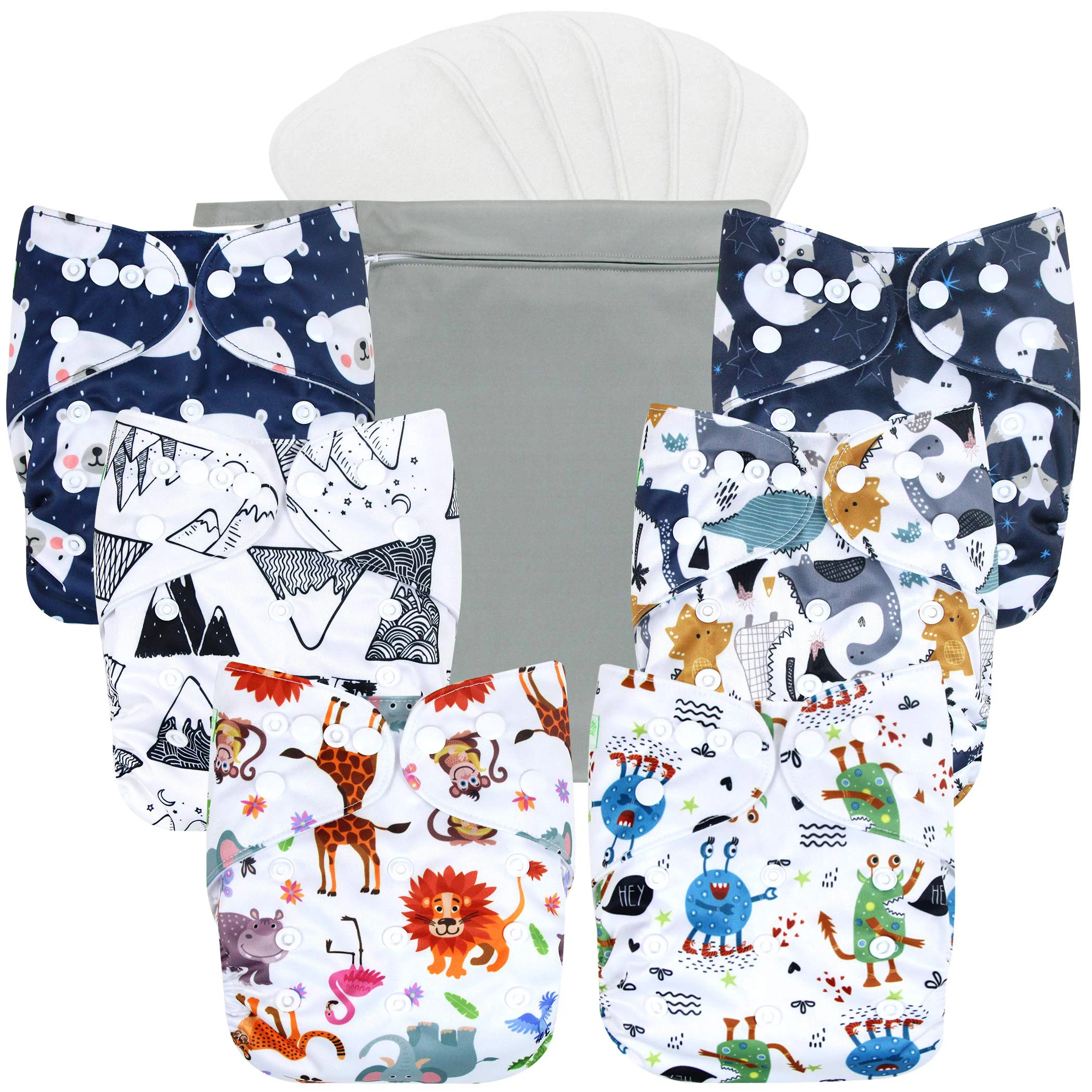 13pcs cloth diapers baby diapers manufacturing and sale kids wet bag Waterproof dirty bag Diaper change