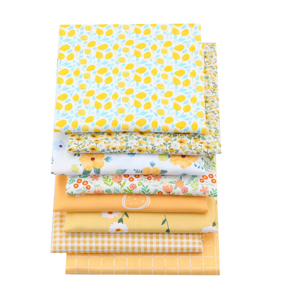 High Quality Yellow Flower Printed 100% Cotton Fabric Home Textile Cloth