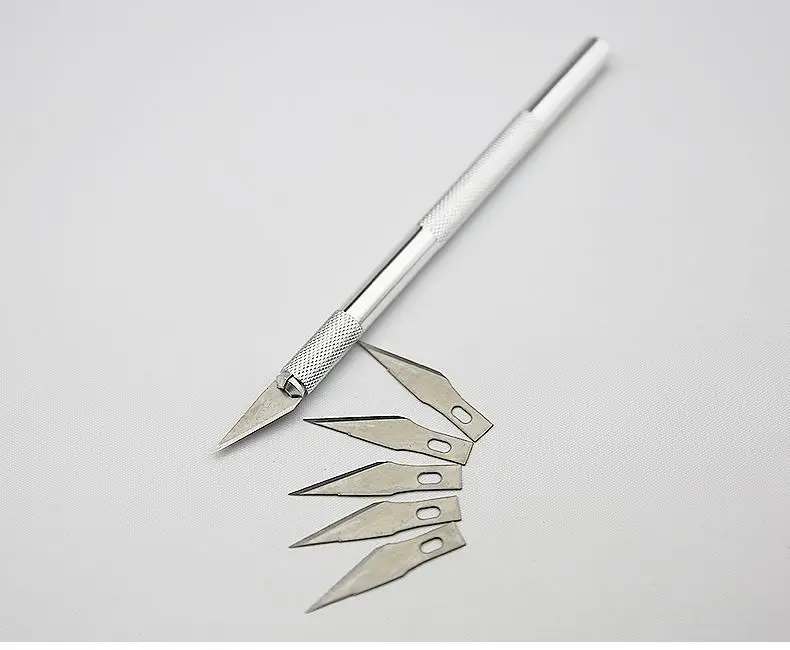 K328 Metal Handle Scalpel Blade Knife Wood Paper Cutter Craft Pen Engraving Cutting Supplies