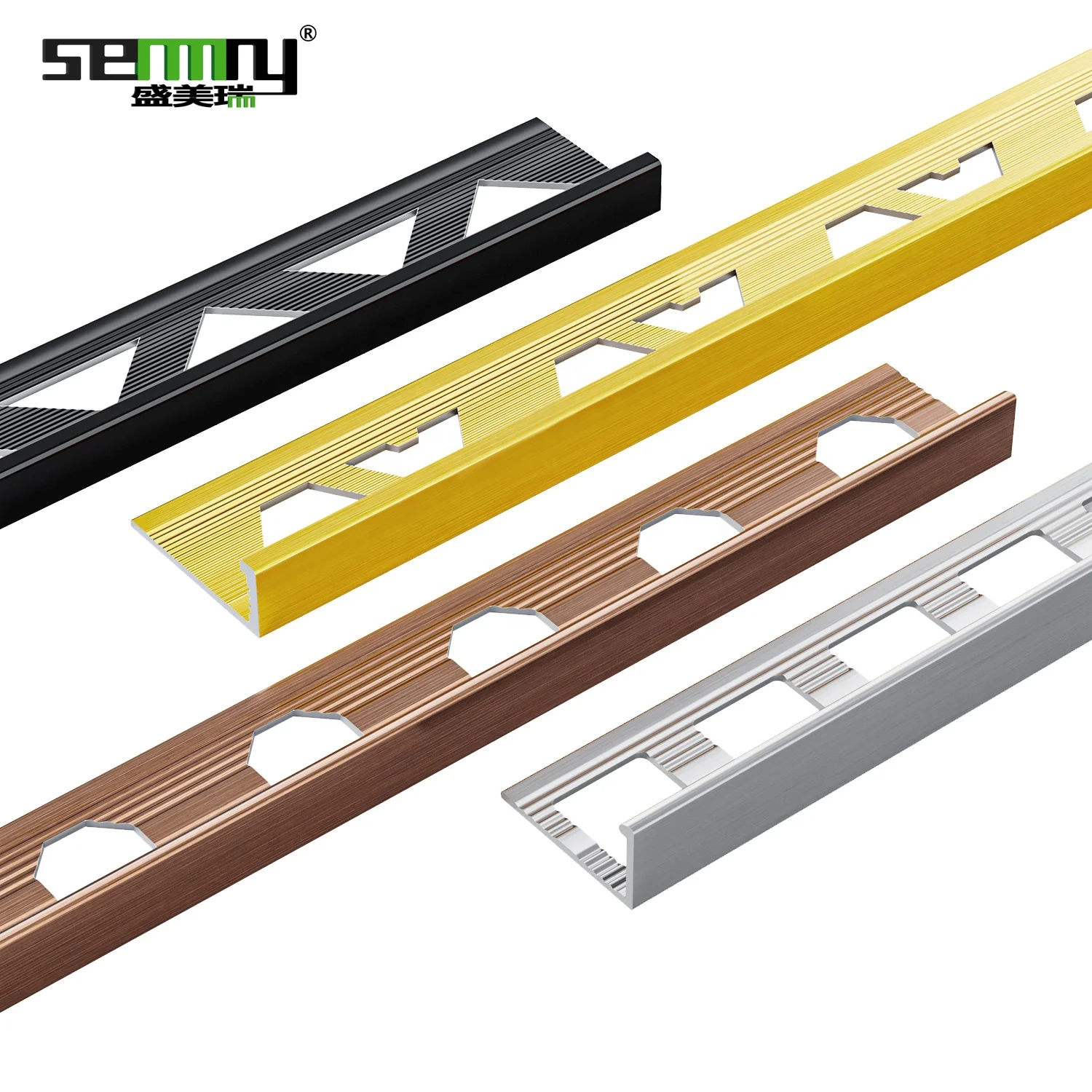 Factory wholesale L shape aluminium tile edge profile for floor and wall edge decoration High quality aluminium tile edging