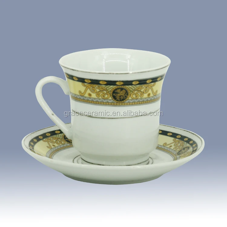 Sri Lanka Pakistan Design 180ML Personalized Tea Cup And Saucer Set Ceramic Cup and Saucer 12 Pieces Set