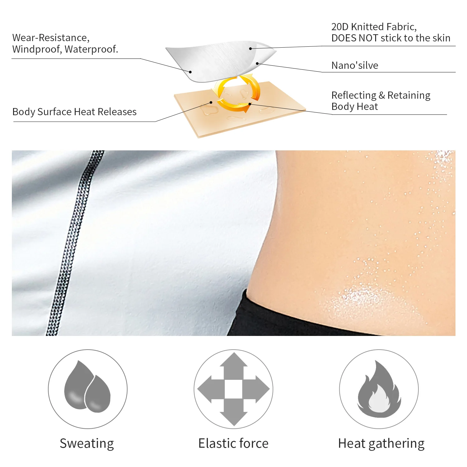 Flygaga Indoor Fitness Gym Waist Trainer Sauna Suit Sweat Neoprene Shirt Sport Workout Weight Loss Top Body Shaper for Women