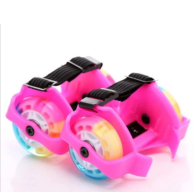 Pink Blue Flashing Roller Skating Shoes Lightweight Detachable Skates