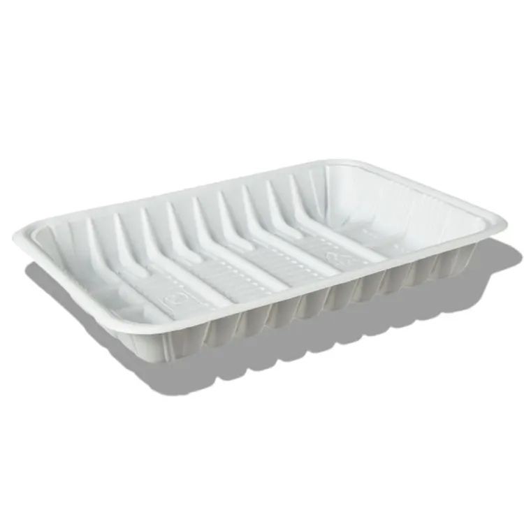 Eco-Friendly recyclable Plastic Packaging  plate Rectangular Disposable Biodegradable Food Tray  Food Waterproof Food Plate
