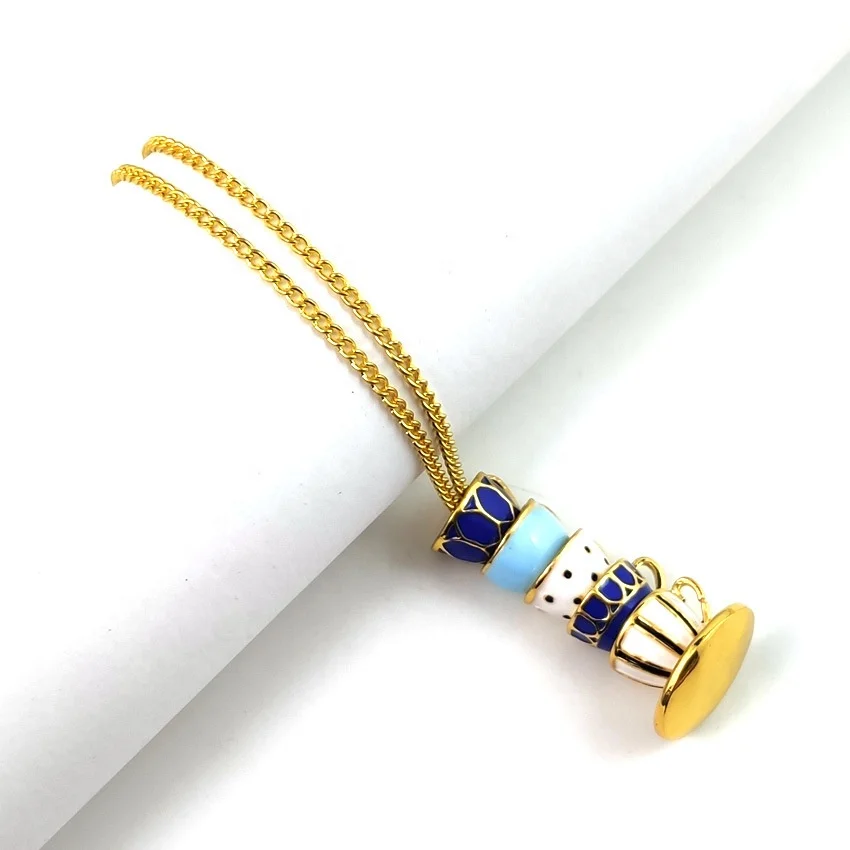 European and American Fashion Accessories Tea Cup Designer Enamel Charms Pendants