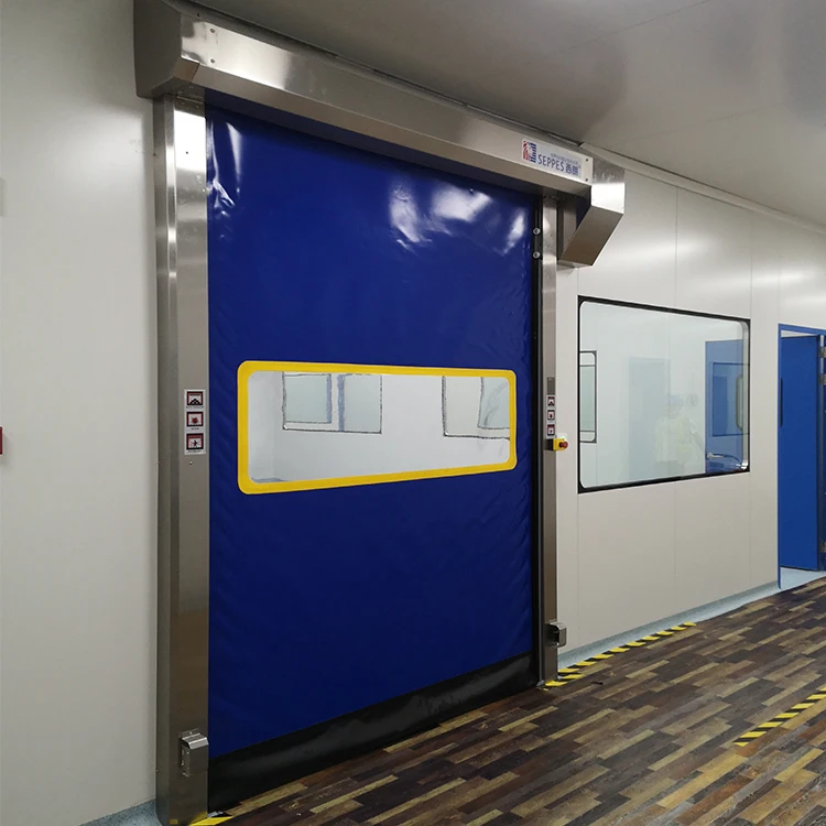 SEPPES PVC Fast Door with High-Speed Electric Motor Waterproof Roller Shutter Radar Sensor Red Rapid Door-Wholesale