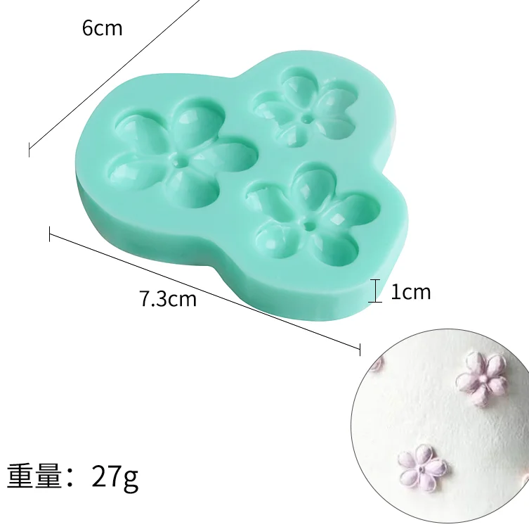 Handmade Non-stick food grade silicone mold 3 series peach flowers fondant cake decorating moulds