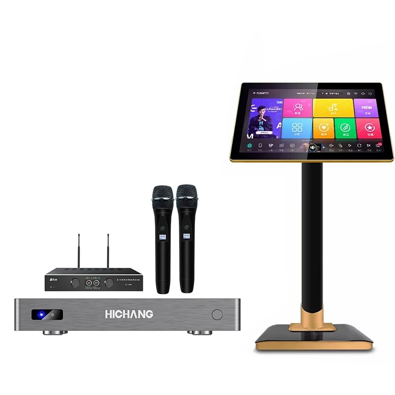 21.5 Touch Screen Karaoke Player Portable Karaoke Machine Karaoke System with Microphones for home ktv