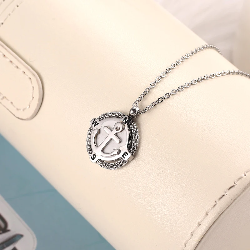 Stainless Steel Anchor Compass Chain necklace pendants